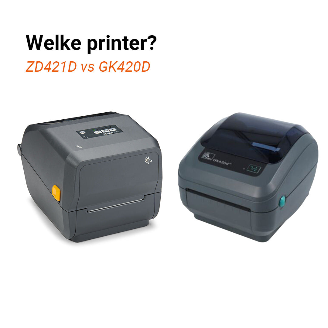 Vergelijking tussen de Zebra GK420d en ZD421d Labelprinter