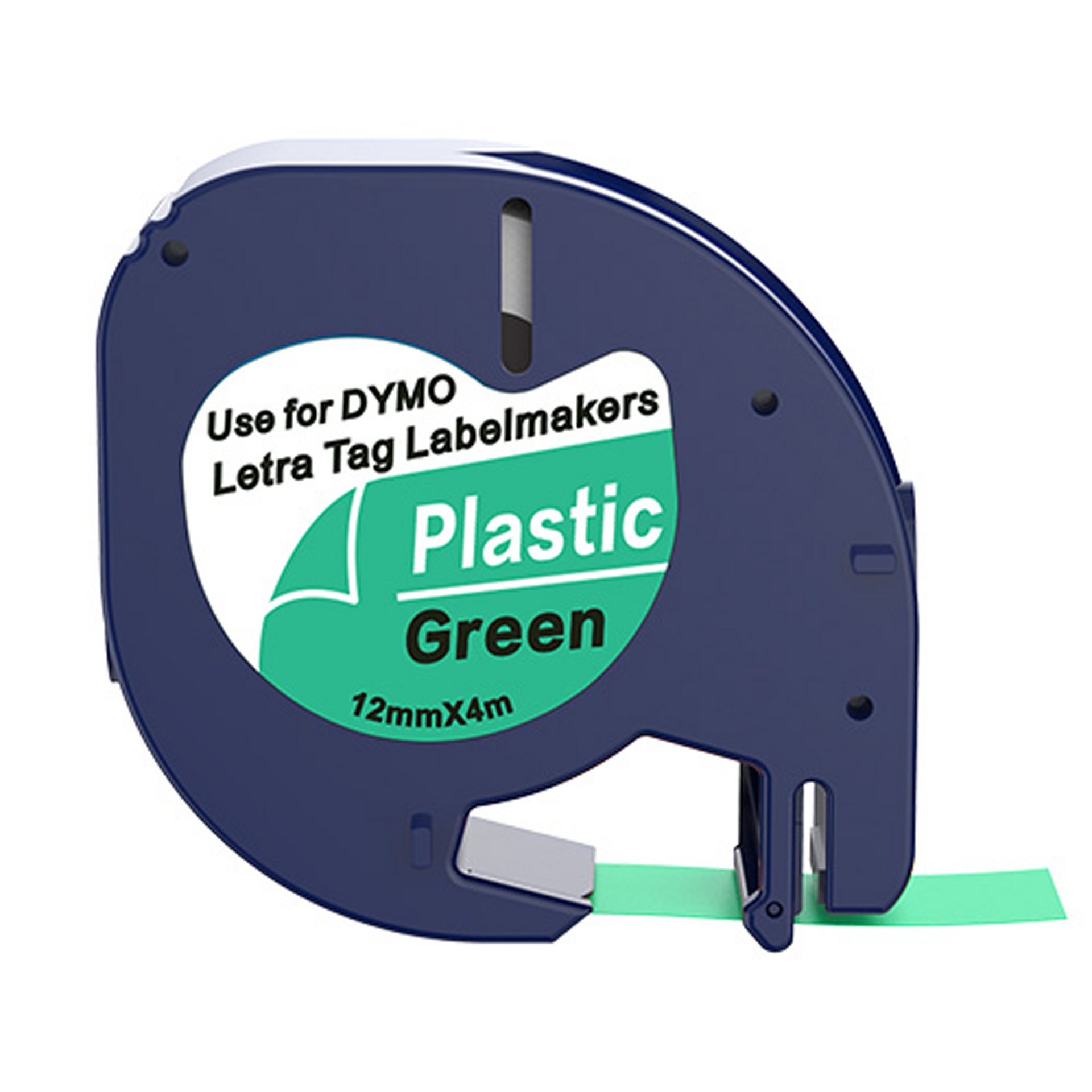 Dymo LetraTag 91204 tape - Zwart op Groen - 12 mm x 4 m