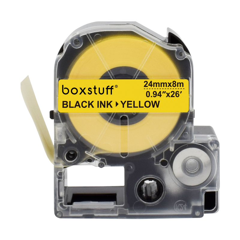Epson LC-6YBP compatibele tape - zwart op wit - 24 mm x 8 m-1