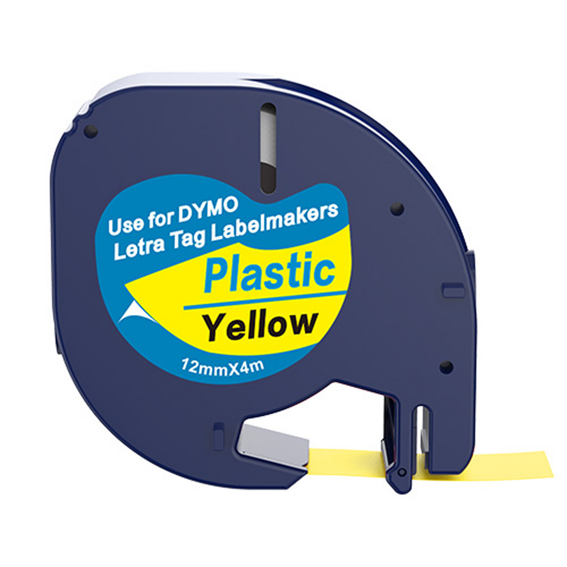 Dymo LetraTag 91202 tape - zwart op geel - 12 mm x 4 m - plastic