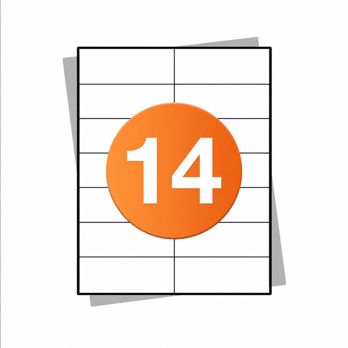A4 stickervellen - 14 per vel - 105 mm x 42 mm-1