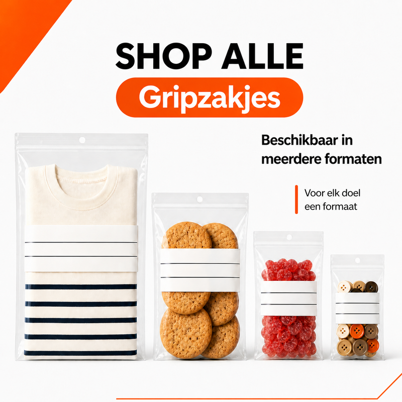 Gripzakjes met schrijfvlak 60 x 80 mm - Transparant - 100 stuks-2