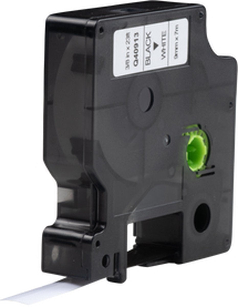 Dymo D1 compatibele 40913 tape - zwart op wit - 9 mm x 7 m-1