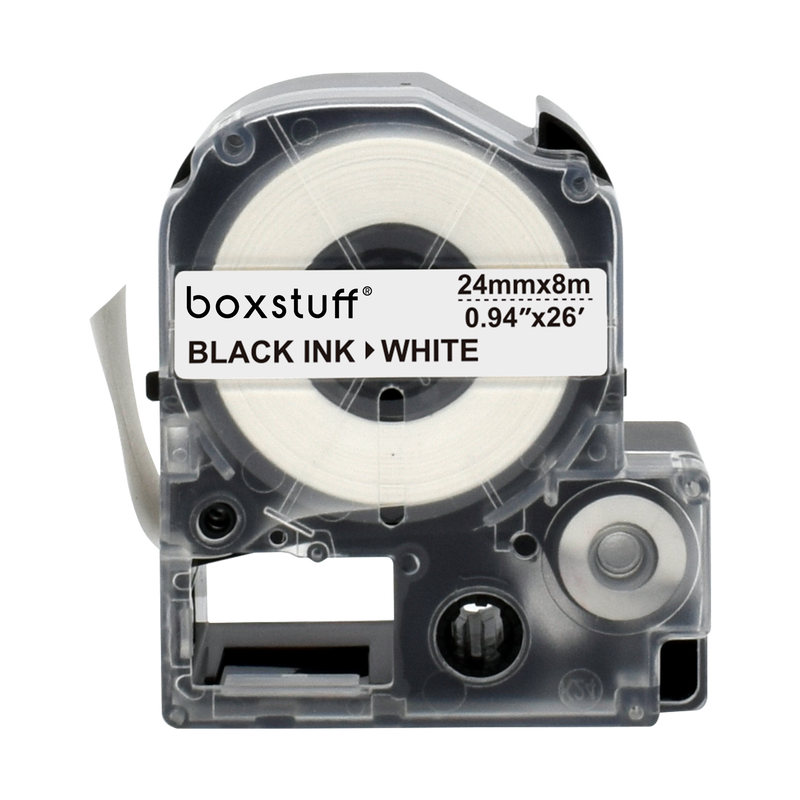 Epson LC-6WBN compatibele tape - zwart op wit - 24 mm x 8 m-1