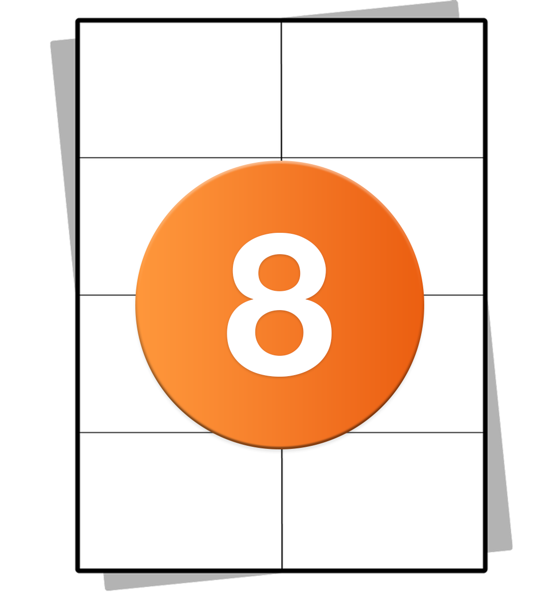 A4 stickervellen - 8 per vel - 105 x 74mm-1