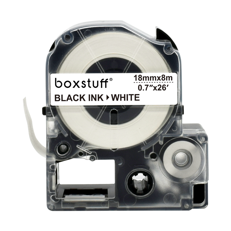 Epson LC-5WBN compatibele tape - zwart op wit - 18 mm x 8 m-1