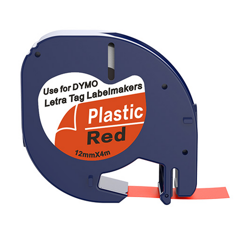 Dymo LetraTag 91203 tape - Zwart op Rood Plastic - 12 mm x 4 m-1