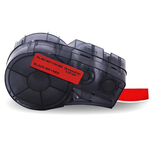 Brady M21-750-595-RD compatibele vinyl tape - wit op rood - 19,1 mm x 6,40 m-1