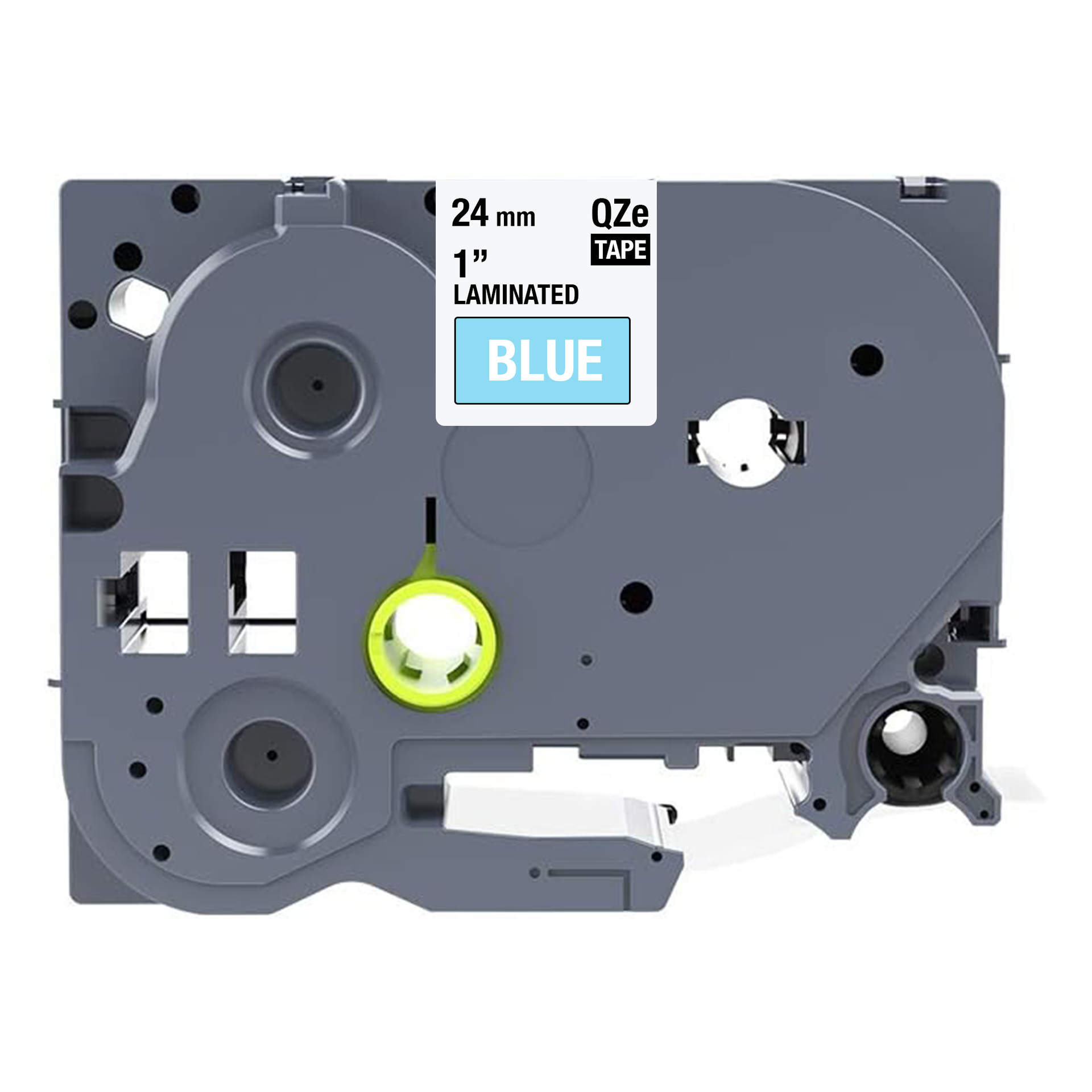 Brother TZE-555 compatibele tape - wit op blauw - 24 mm x 8 m