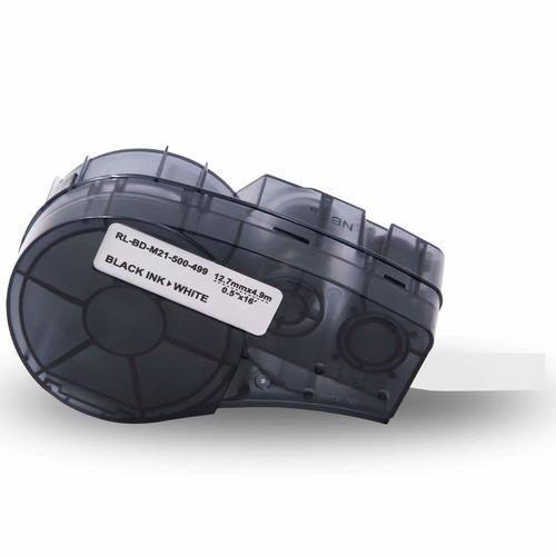Brady M21-500-499 compatibele vinyl tape - zwart op wit - 12,7 mm x 4,88 m