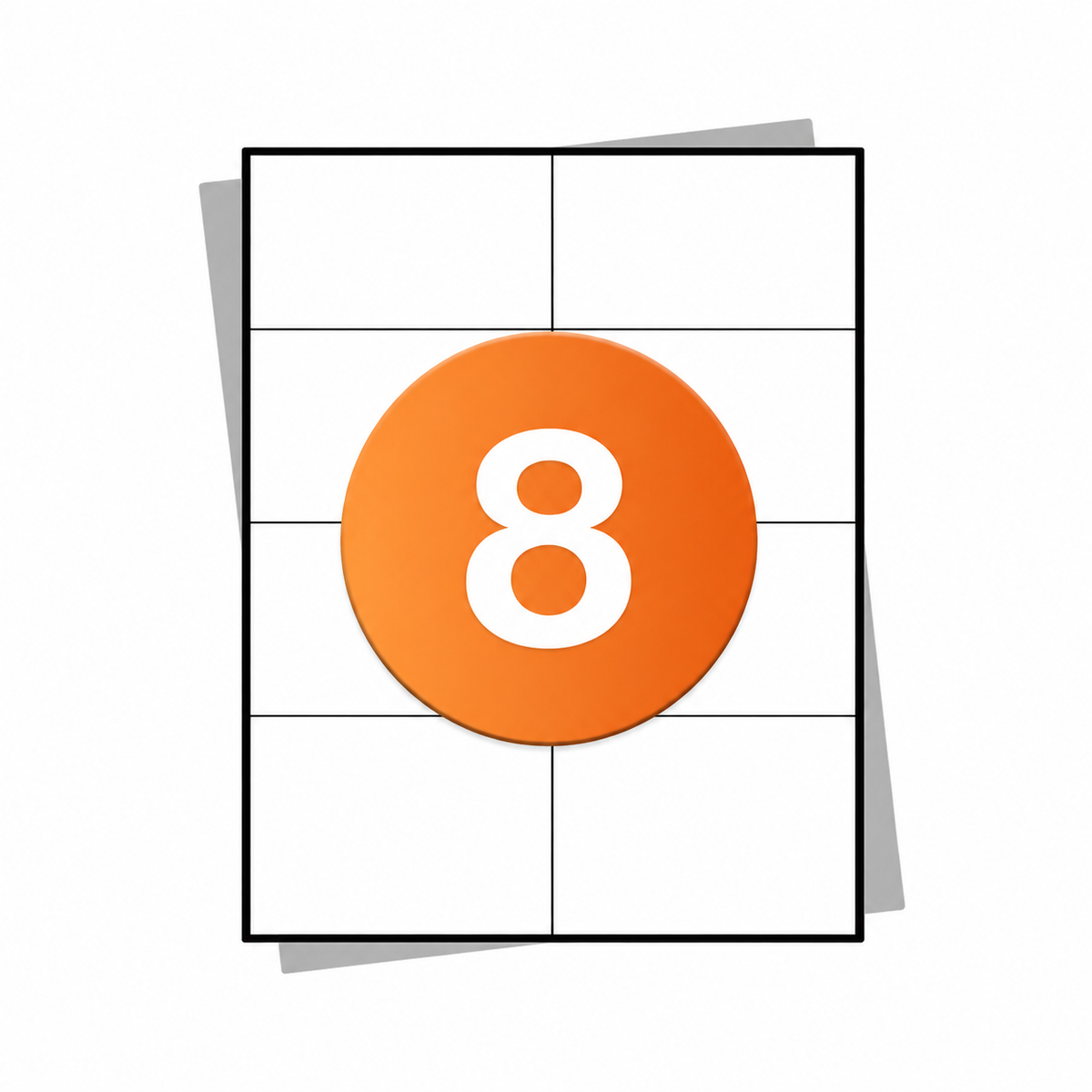 A4 stickervellen - 8 per vel - 105 x 74mm