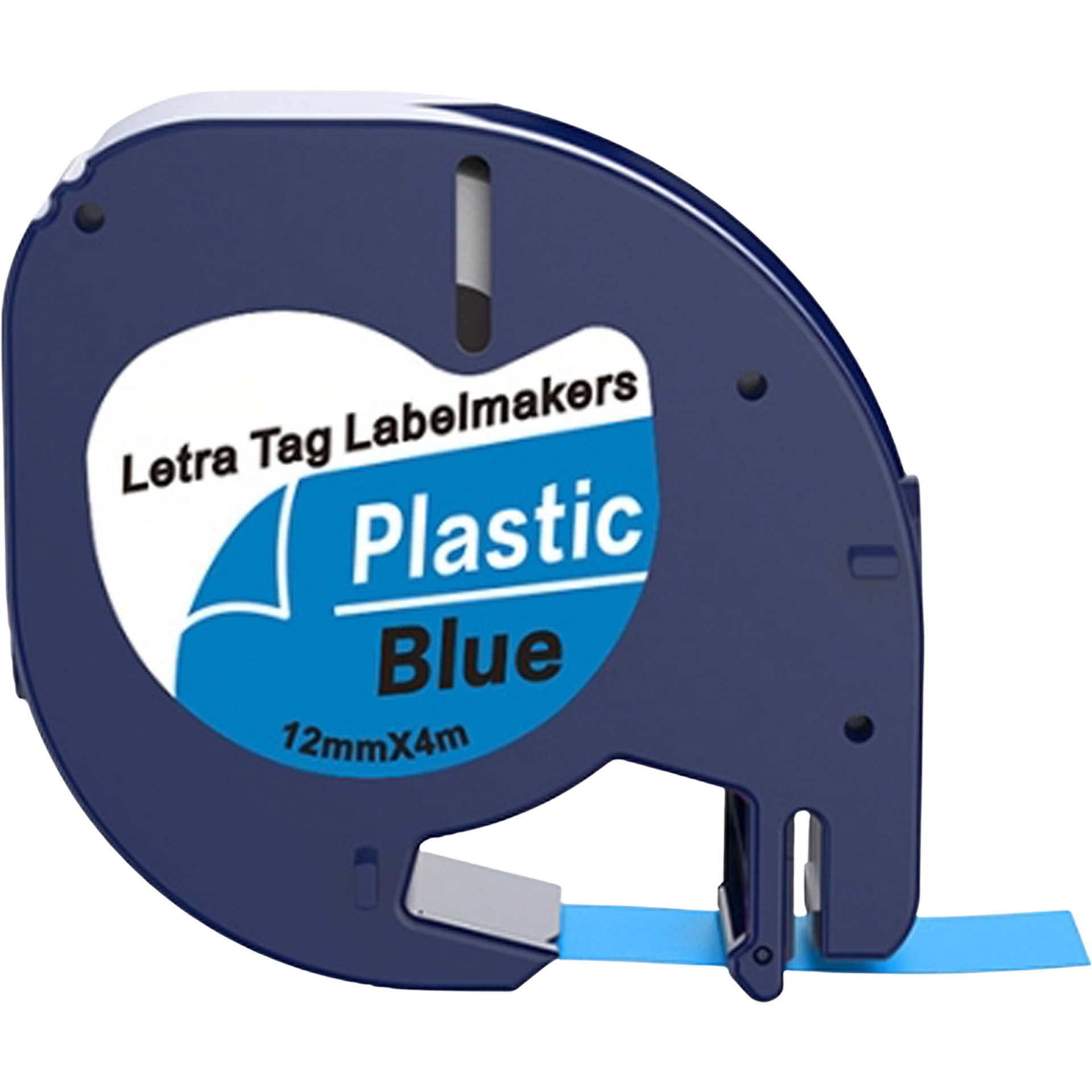 Dymo LetraTag 91205 tape -zwart op blauw - 12 mm x 4 m - plastic