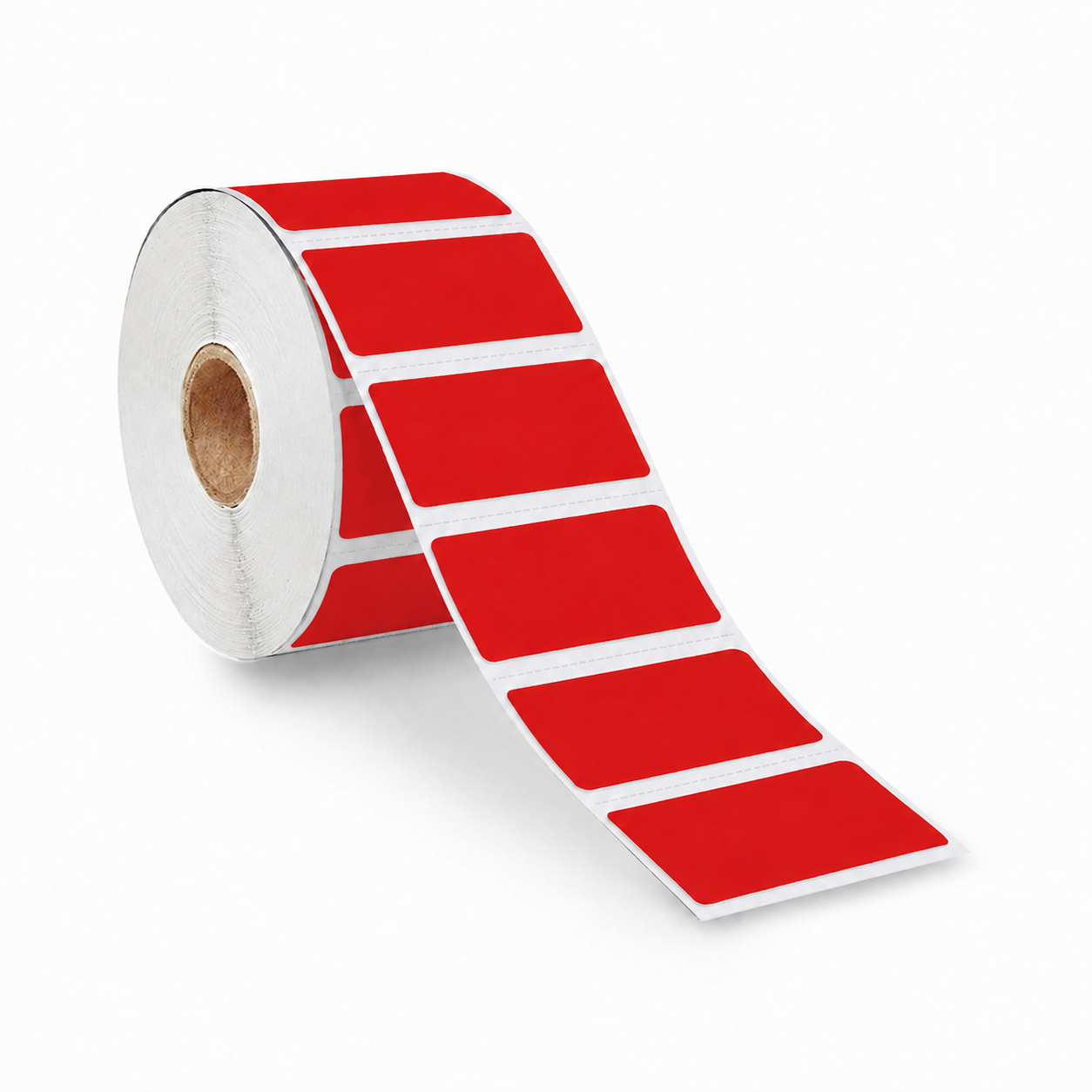 Zebra compatibele labels rood - 57 mm x 32 mm - 1500 labels per rol