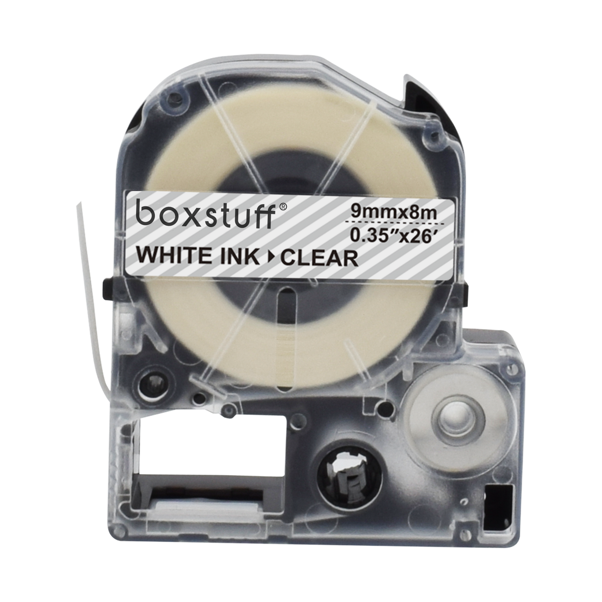 Epson LC-3TWV compatibele tape - wit op transparant - 9 mm x 8 m-1