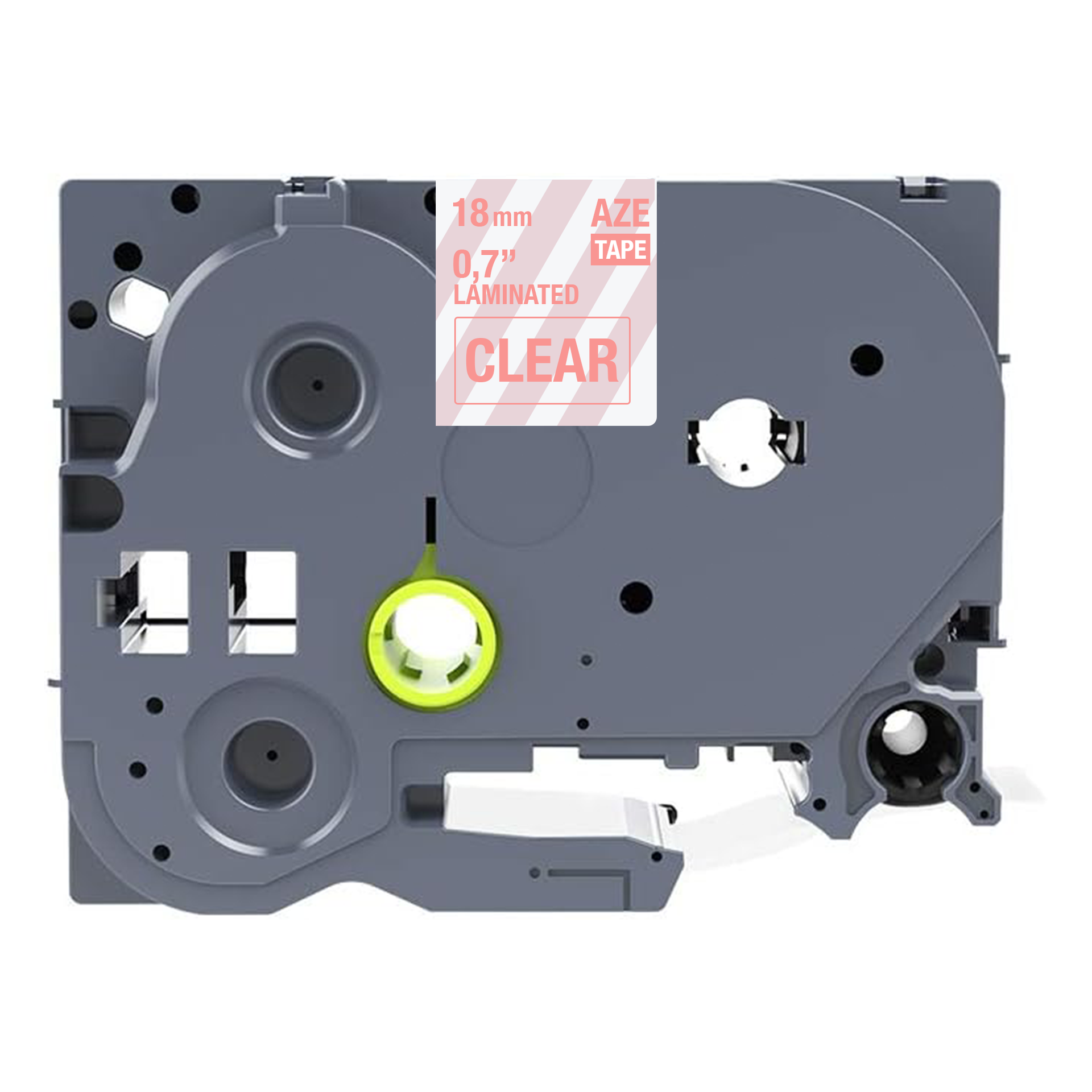 Brother TZE-142 compatibele tape - rood op transparant - 18 mm x 8 m