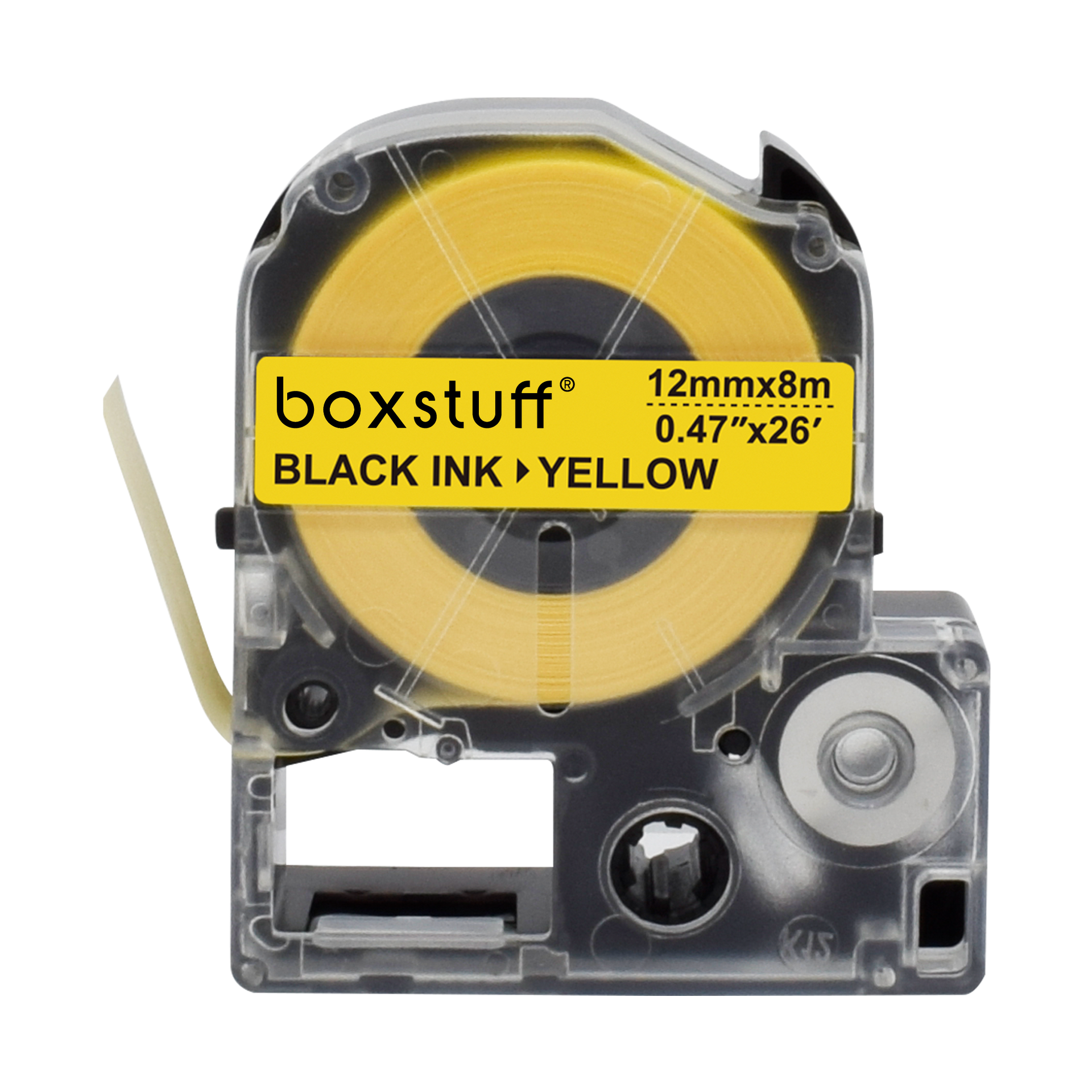 Epson LC-4YBP compatibele tape -zwart op geel - 12 mm x 8 m