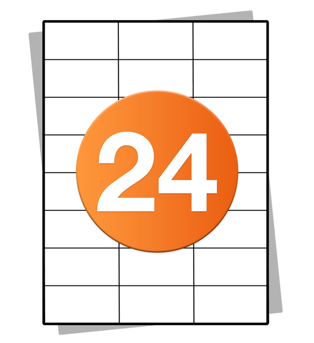 A4 stickervellen - 24 per vel - 70 mm x 36 mm-1