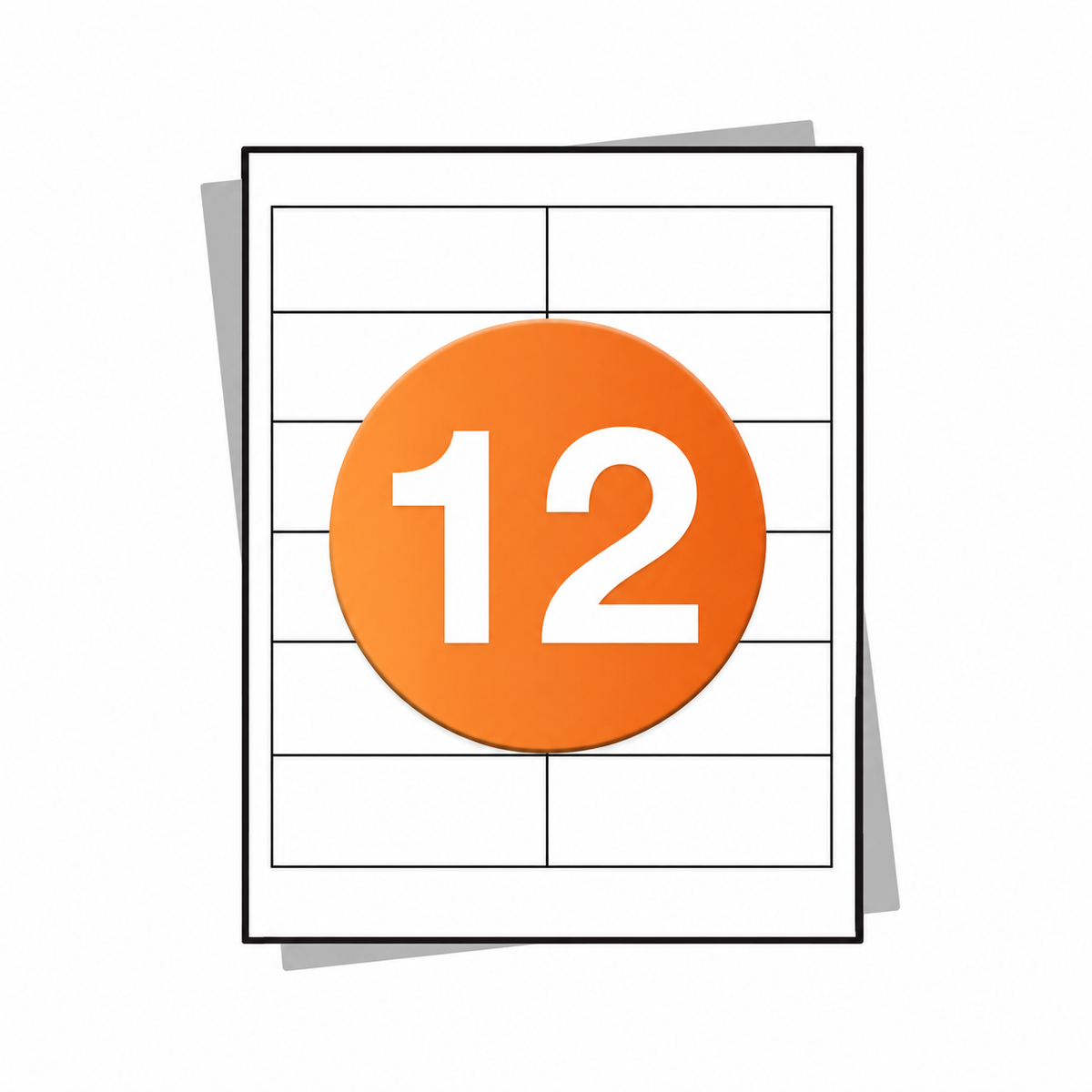 A4 stickervellen - 12 per vel - 105 mm x 49 mm