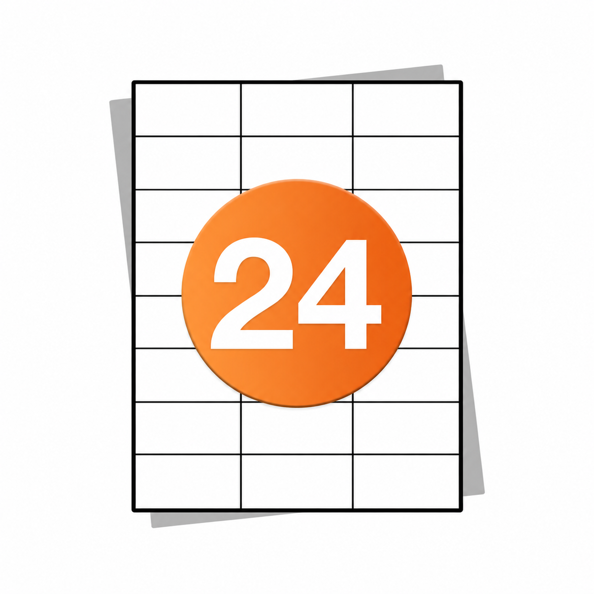 A4 stickervellen - 24 per vel - 70 mm x 36 mm