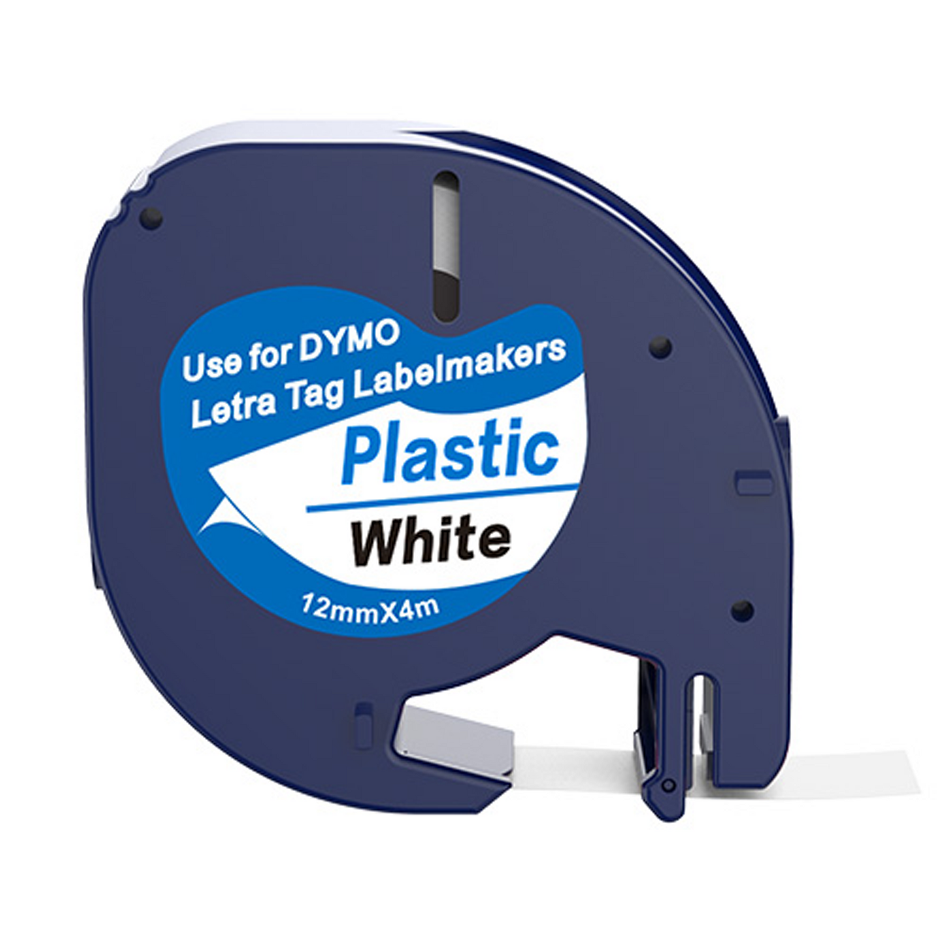 Dymo LetraTag 91201 tape - zwart op wit - 12 mm x 4 m - plastic