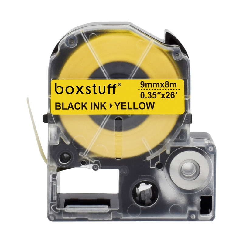 Epson LC-3YBP compatibele tape - zwart op geel - 9 mm x 8 m-1