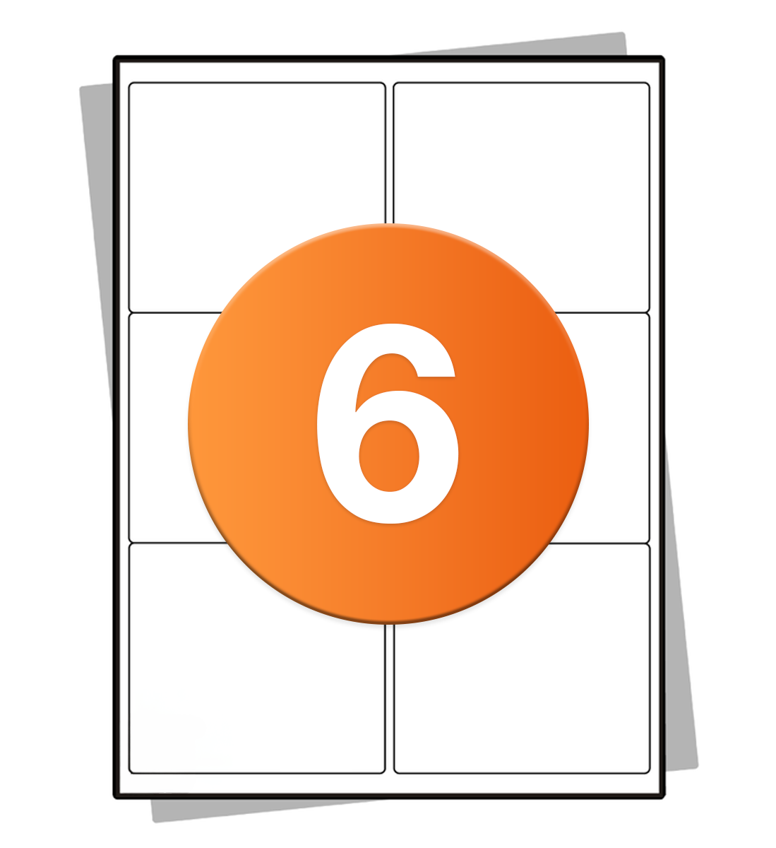 A4 stickervellen - 6 per vel - 210 × 49,4mm