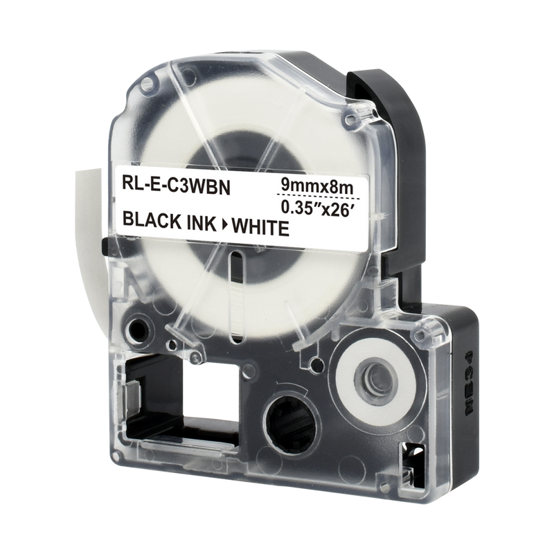 Epson LC-3WBN compatibele tape - zwart op wit - 9 mm x 8 m-1
