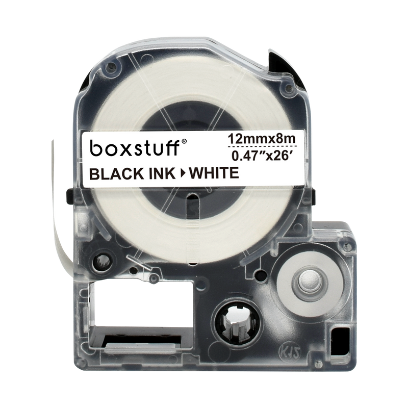 Epson LC-4WBN compatibele tape - zwart op wit - 12 mm x 8 m-1