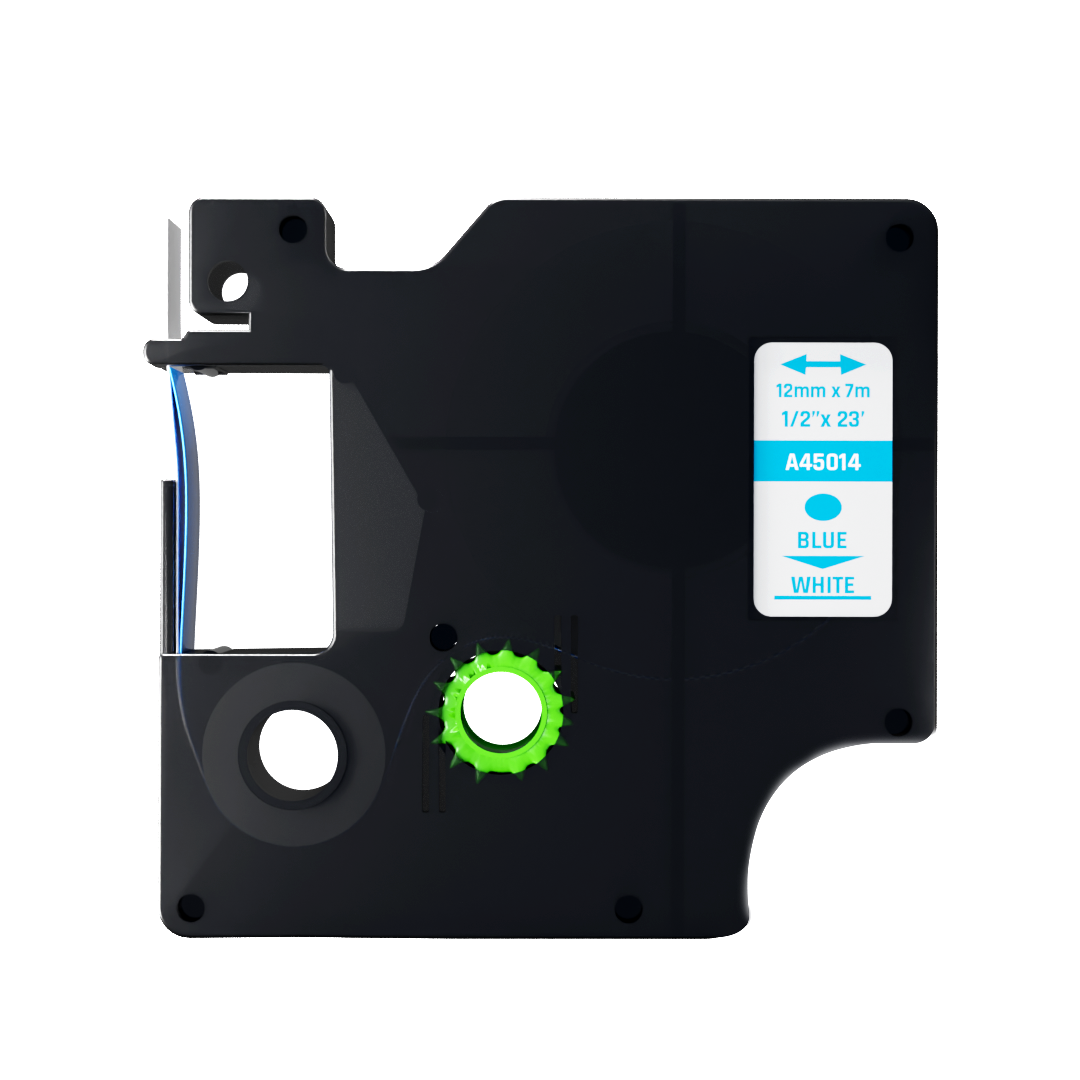 Dymo D1 compatibele 45014 tape - blauw op wit - 12 mm x 7 m-1