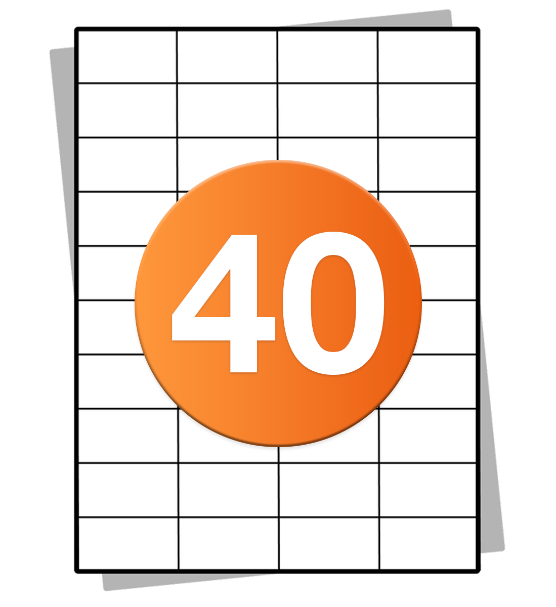 A4 stickervellen - 40 per vel - 52 mm x 30 mm-1