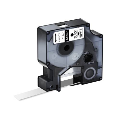 Dymo D1 compatibele 43613 tape - zwart op wit - 6 mm x 7 m