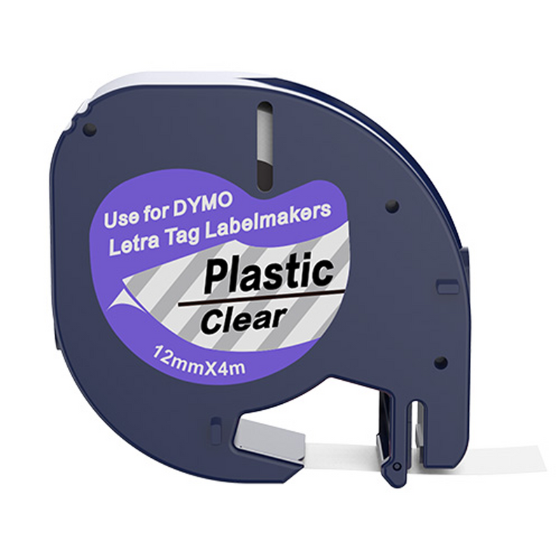 Dymo LetraTag 12267 tape - zwart op transparant - 12 mm x 4 m - plastic-1