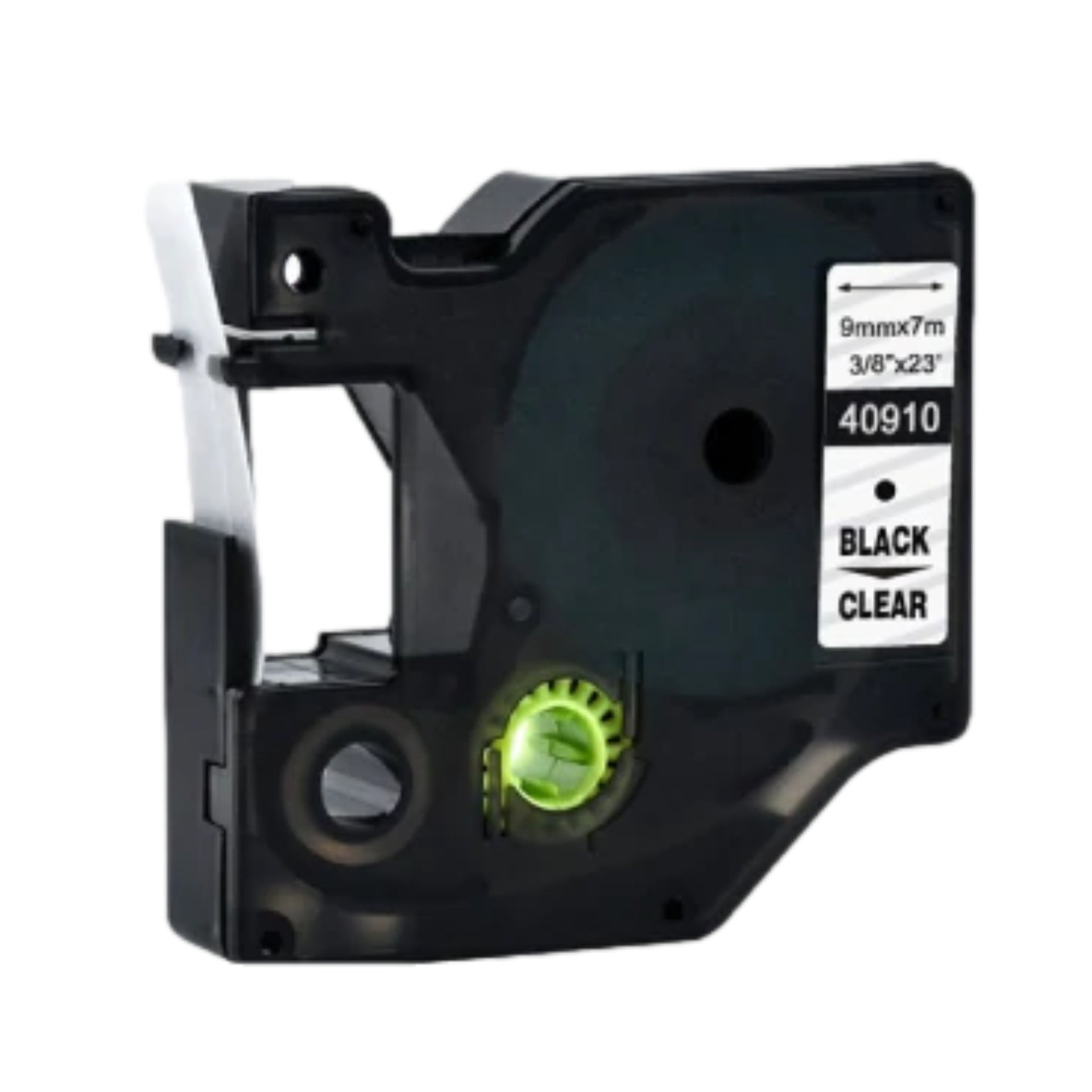 Dymo D1 compatibele 40910 tape - zwart op transparant - 9 mm x 7 m