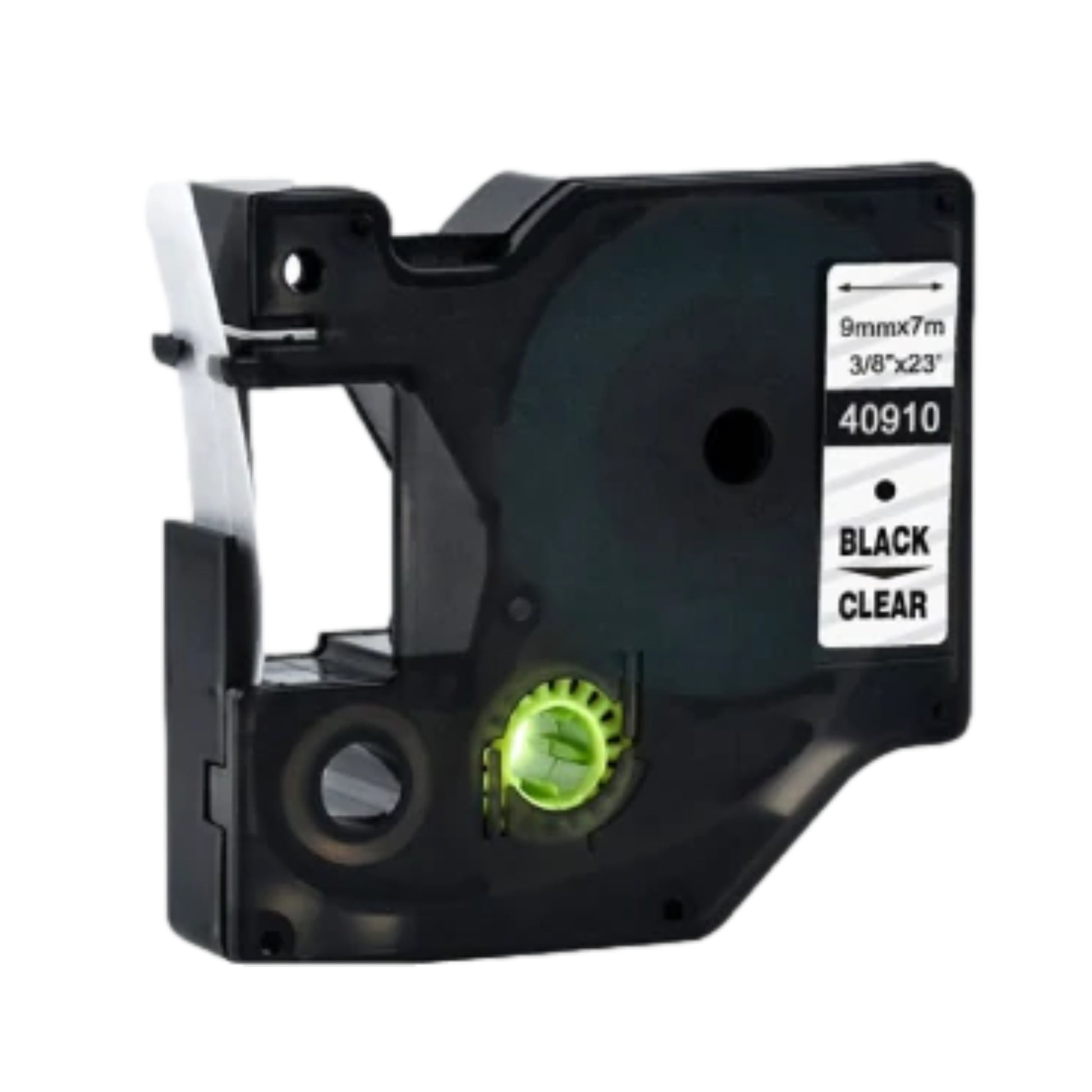Dymo D1 compatibele 40910 tape - zwart op transparant - 9 mm x 7 m-1