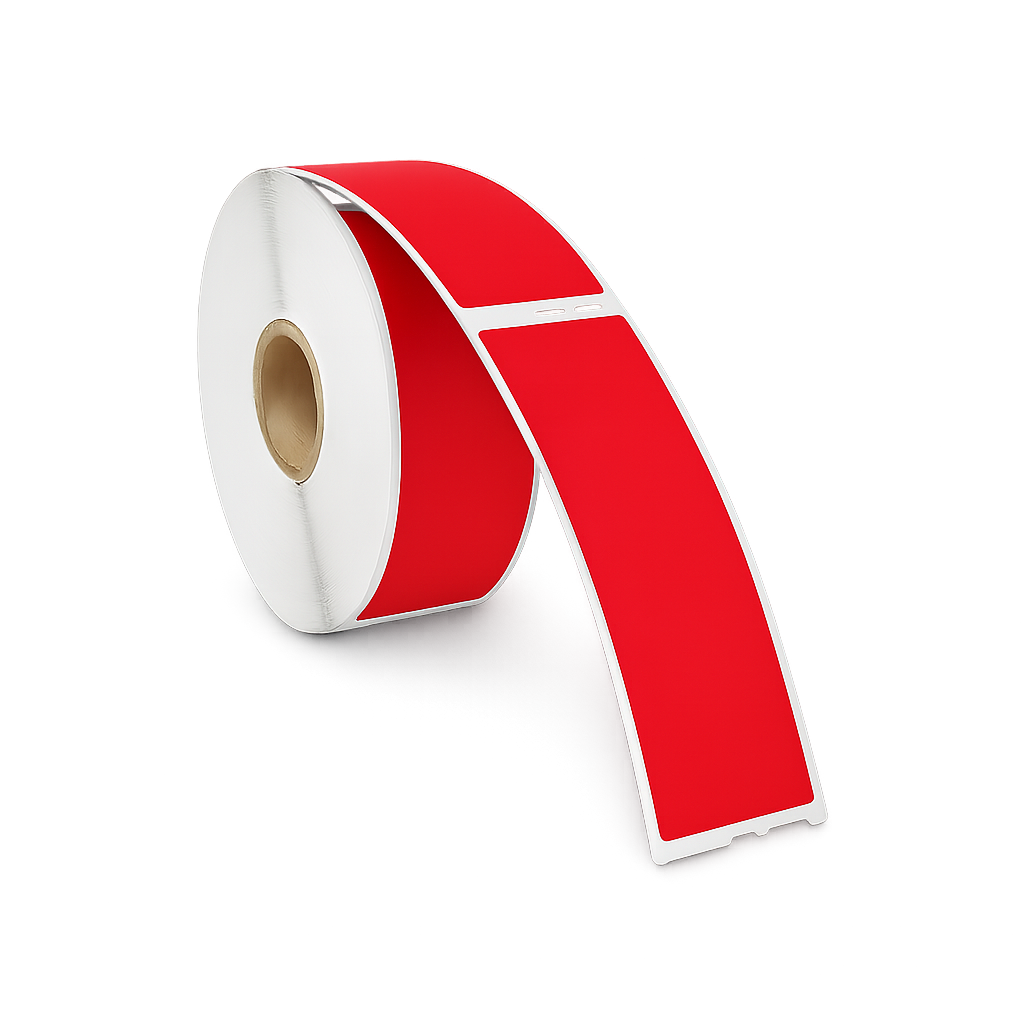 Dymo 99010 rood compatibele labels - 89 mm x 28 mm - 130 labels per rol