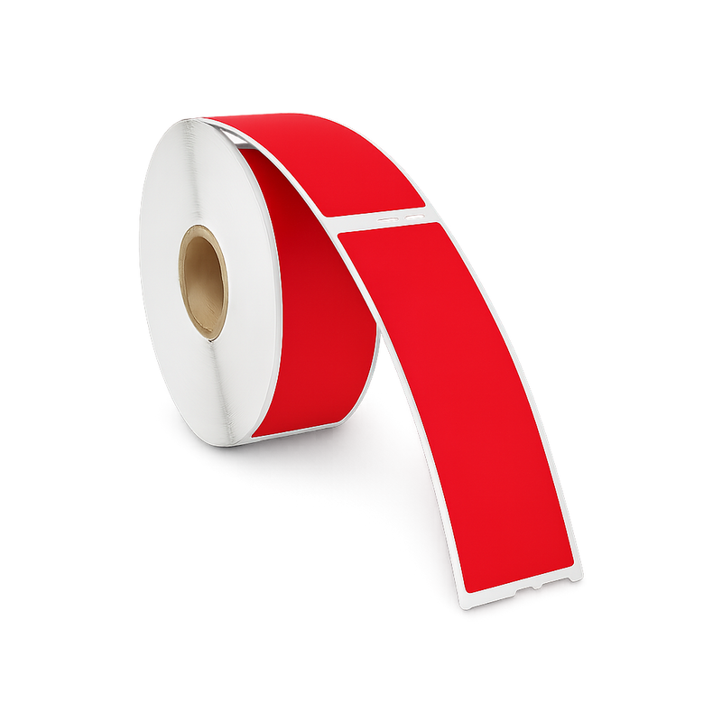 Dymo 99010 rood compatibele labels - 89 mm x 28 mm - 130 labels per rol-1