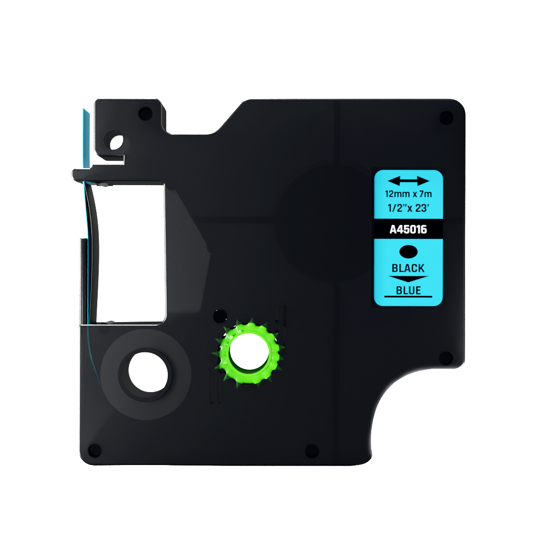 Dymo D1 compatibele 45016 tape - Zwart op blauw - 12 mm x 7 m