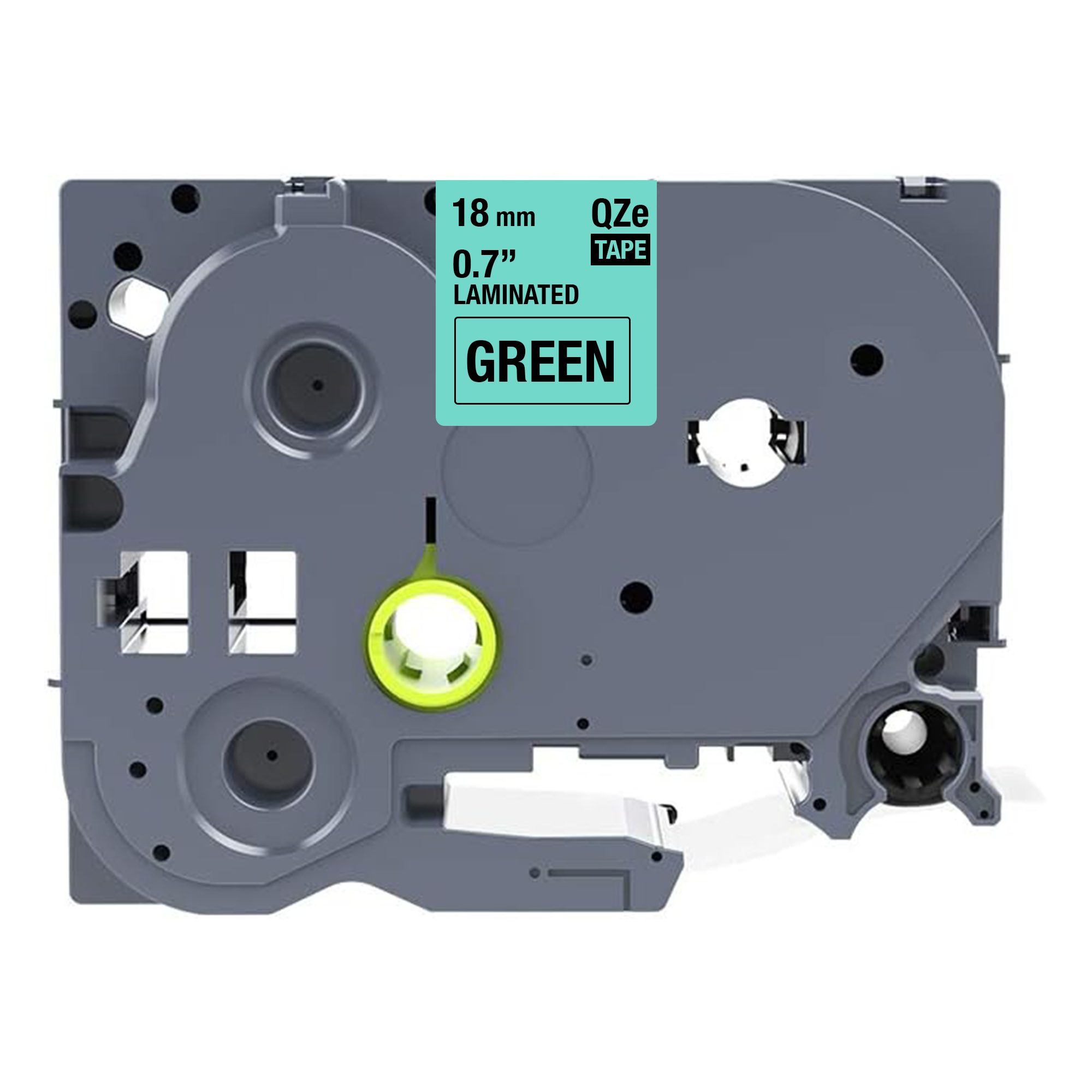 Brother compatible TZE-741 tape, zwart op groen, 18 mm x 8 m #0